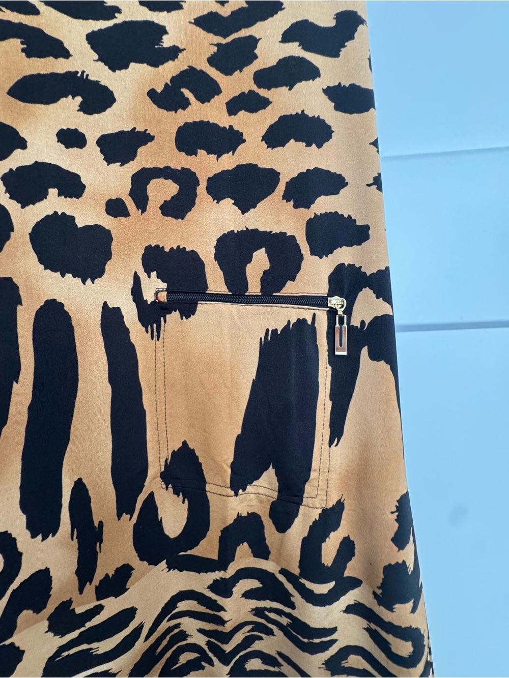 Jamie sadock Camel & Black Leopard Print Dress with Size Medium - Picture 8 of 12